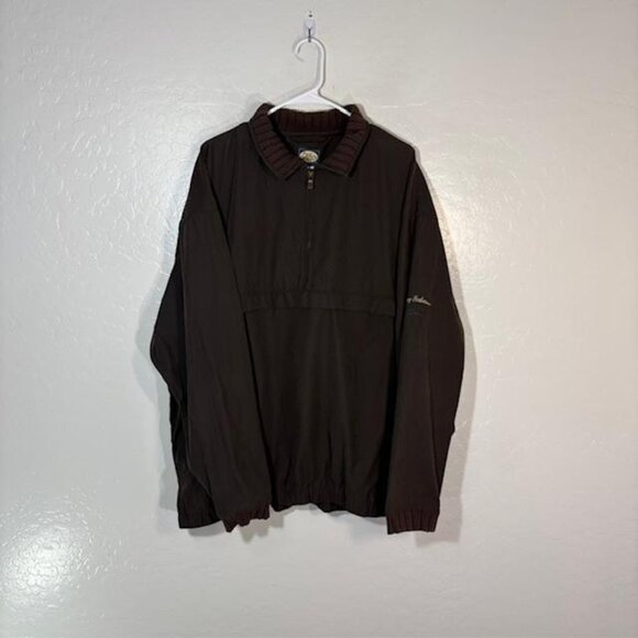 Tommy Bahama Jacket Mens XL Brown Windbreaker Polyester Half Zip Lightweight - Picture 1 of 7